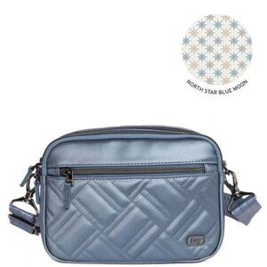 Lug Super Coupe 2 Satin Luxe Convertible Crossbody Bag Metallic Blue Moon